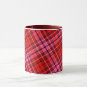 Maroon Red Pink Plaid Tartan Design  マグカップ (中央)