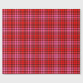 Maroon Red Pink Plaid Tartan Design  ラッピングペーパー (フラット)