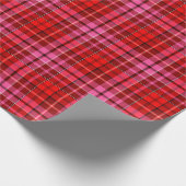 Maroon Red Pink Plaid Tartan Design  ラッピングペーパー (角)