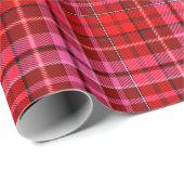 Maroon Red Pink Plaid Tartan Design  ラッピングペーパー (ロールコーナー)