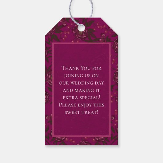 Maroon Rose Wedding ギフトタグ (裏面)