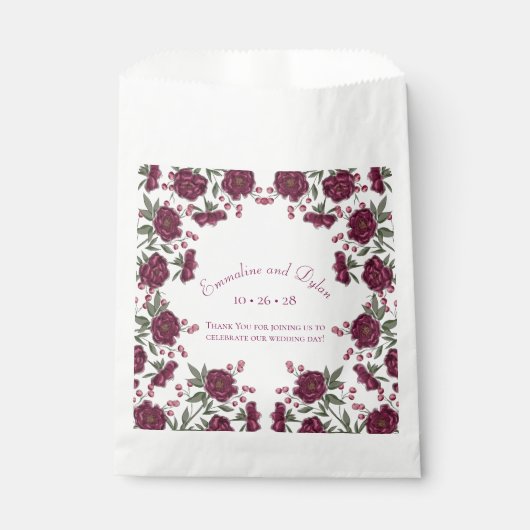 Maroon Rose Wedding フェイバーバッグ (正面)