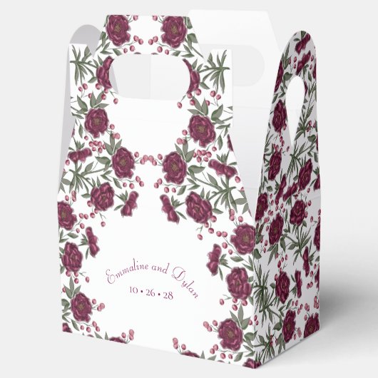 Maroon Rose Wedding フェイバーボックス (オープン)