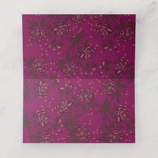 Maroon Rose Wedding プレイスカード (内部開封)