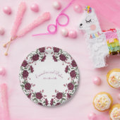 Maroon Rose Wedding ペーパープレート (パーティー)