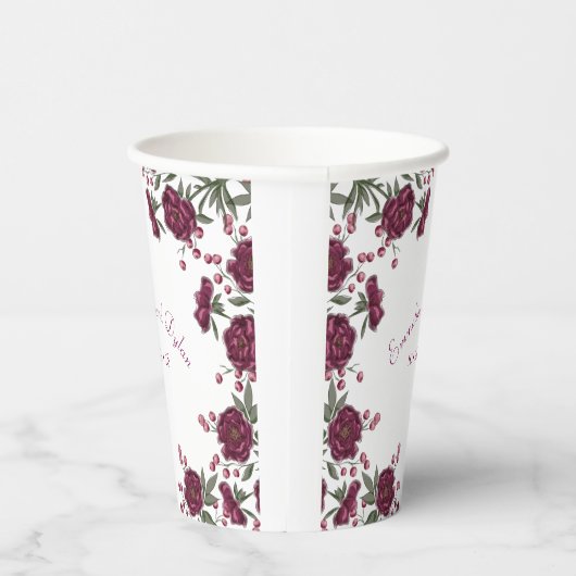 Maroon Rose Wedding 紙コップ (右)