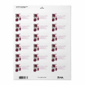 Maroon Rose Wedding Address Labels ラベル (フルシート)
