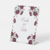 Maroon Rose Wedding Cards Gift Sign 台座サイン (正面)