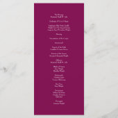 Maroon Rose Wedding Programs メニュー (裏面)