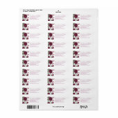 Maroon Rose Wedding Return Address Labels ラベル (フルシート)