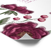 Maroon Rose Wedding Seating Chart ポスター (角)