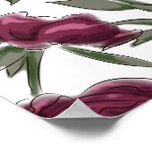 Maroon Rose Wedding Seating Chart ポスター (角)