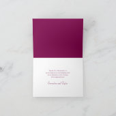 Maroon Rose Wedding Thank You Note Card 招待状 (内部)