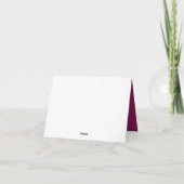 Maroon Rose Wedding Thank You Note Card 招待状 (裏面)