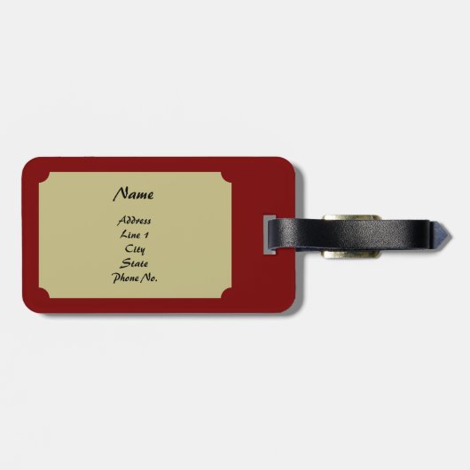 Maroon Rosette Design Luggage Tag ラゲッジタグ (裏面横)