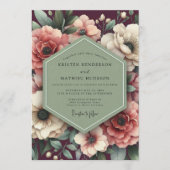 Maroon Sage Still Life Wedding 招待状 (正面)
