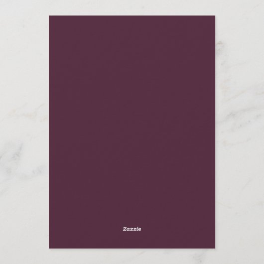 Maroon Sage Still Life Wedding 招待状 (裏面)