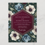 Maroon Slate Chiaroscuro Wedding 招待状 (正面)