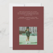 Maroon Sporty Stripes Graduation Photo  案内状 (裏面)