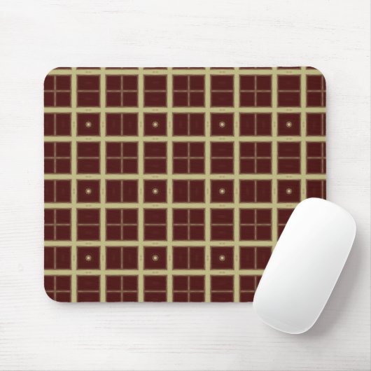 Maroon Square Tiles Mouse Pad マウスパッド (マウス)