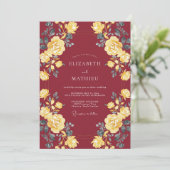 Maroon Striking Fall Wedding 招待状 (スタンド正面)