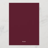 Maroon & Teal Autumnal Bloom Wedding 招待状 (裏面)