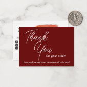 Maroon Thank You For Your Order Note Card ノートカード (正面/裏面インサイチュ)