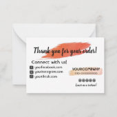 Maroon Thank You For Your Order Note Card ノートカード (裏面)