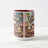 Maroon Two-Tone Cute Coffee Mug ツートーンマグカップ (中央)
