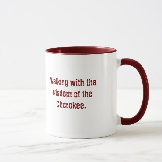 Maroon Typography Cherokee Saying Coffee Mug マグカップ (右)