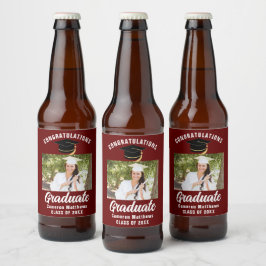 Maroon White大学院写真2025卒業パーティー ビールラベル