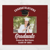 Maroon White大学院写真2025卒業パーティー ビールラベル (シングルラベル)