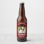 Maroon White大学院写真2025卒業パーティー ビールラベル (正面)