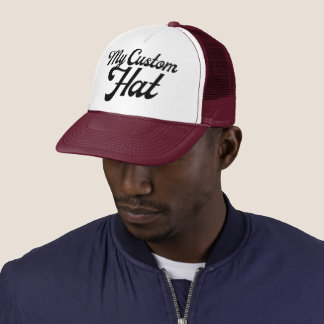 MAROON & WHITE Custom Trucker Hat Mesh Cap Blank キャップ