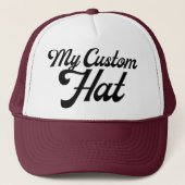 MAROON & WHITE Custom Trucker Hat Mesh Cap Blank キャップ (正面)