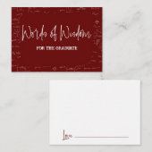 Maroon Words of Wisdom Math Graduation Advise エンクロージャーカード (正面/裏面)