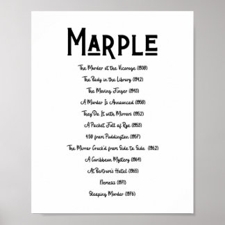 Marple 恋しく思Book List Agatha Christie Bookish Lite ポスター