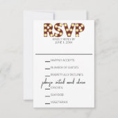 Marquee LightsウェディングRSVPカード 出欠カード (正面)
