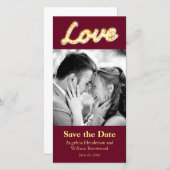 Marquee Lights日付の写真カードを保存 セーブザデート (正面/裏面)