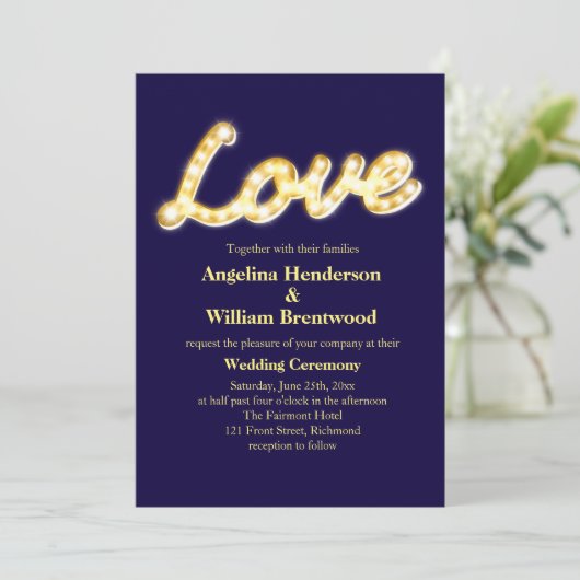 Marquee Lights結婚式招待状 招待状 (スタンド正面)