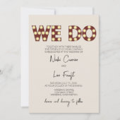Marquee Lights 'We Do'結婚式招待状 招待状 (正面)