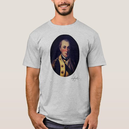 Marquis de Lafayette （下辺に署名） Tシャツ (正面)