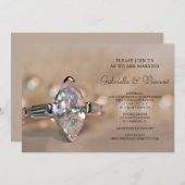 Marquise ダイヤモンドエンゲージリング ウェディング 招待状 (正面/裏面)