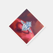 Marquise ダイヤモンドエンゲージリング レッドウォーターカラー スタンダードカクテルナプキン (角)