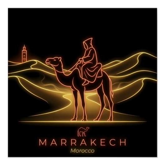 Marrakech Camel Rider- Sahara -Morocco ポスター (正面)