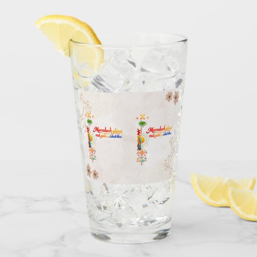 Marrakech Glows – Vibrant Moroccan Art Tee タンブラーグラス (アイス正面)