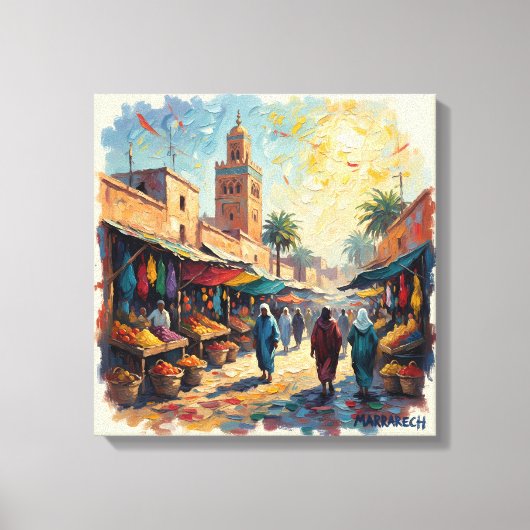 Marrakech Medina Marketplace Stretched Canvas キャンバスプリント (正面)