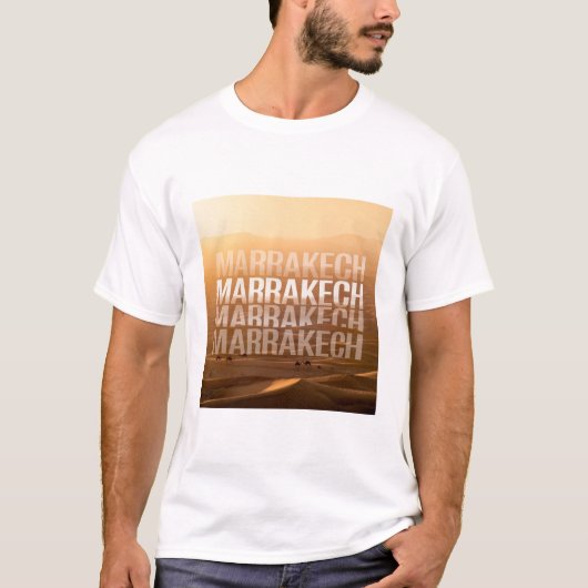 Marrakech Morocco Sahara – Desert Travel Aesthetic Tシャツ (正面)