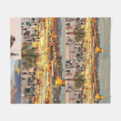 Marrakech Night Market – Jemaa el-Fnaa Square Moro フリースブランケット (正面(横))