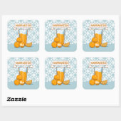 MARRAKESHオレンジジュースレトロポスター スクエアシール (シート)